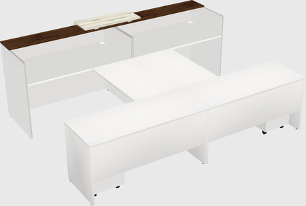 Shared u-shaped reception desks