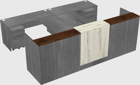 Shared u-shaped reception desks