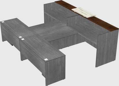 Shared u-shaped reception desks