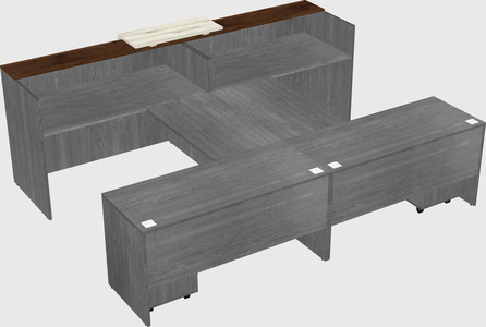 Shared u-shaped reception desks