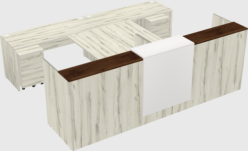 Shared u-shaped reception desks