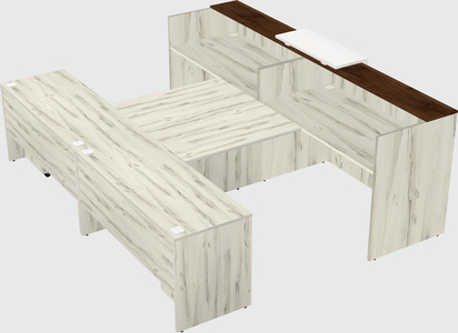 Shared u-shaped reception desks