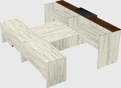 Shared u-shaped reception desks