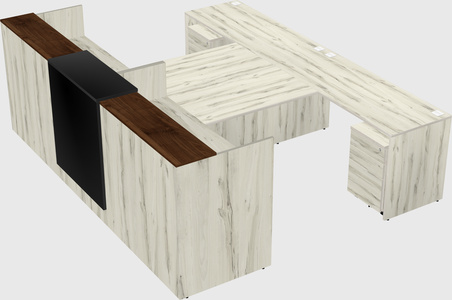 Shared u-shaped reception desks