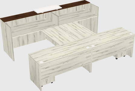 Shared u-shaped reception desks