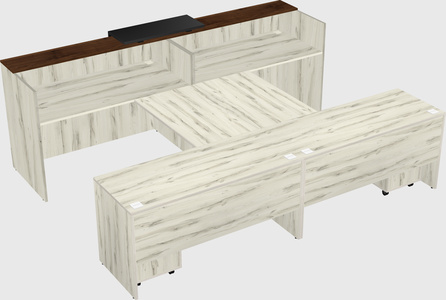 Shared u-shaped reception desks