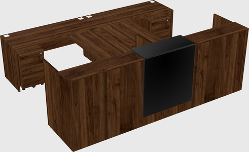 Shared u-shaped reception desks
