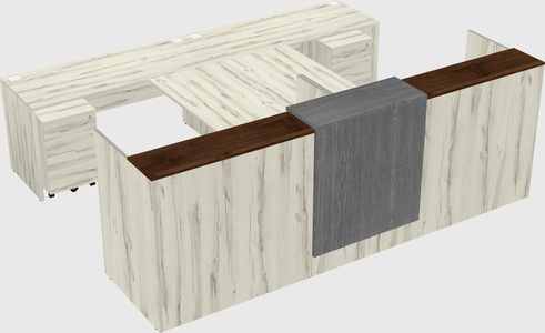 Shared u-shaped reception desks