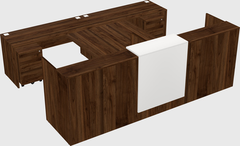 Shared u-shaped reception desks