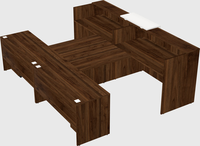 Shared u-shaped reception desks