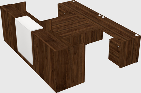 Shared u-shaped reception desks