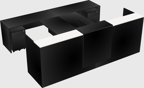 Shared u-shaped reception desks