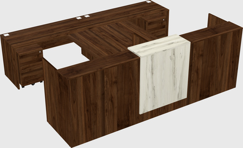 Shared u-shaped reception desks