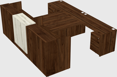 Shared u-shaped reception desks