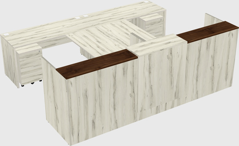 Shared u-shaped reception desks