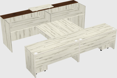 Shared u-shaped reception desks