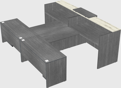 Shared u-shaped reception desks