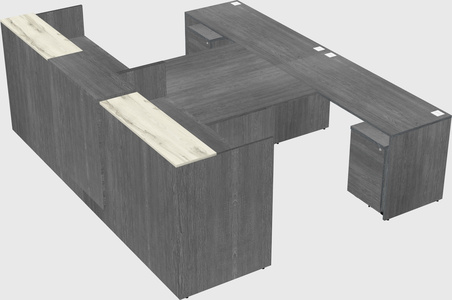 Shared u-shaped reception desks