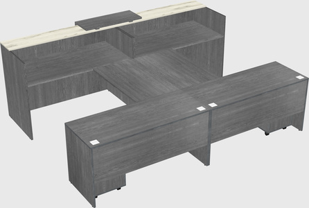 Shared u-shaped reception desks