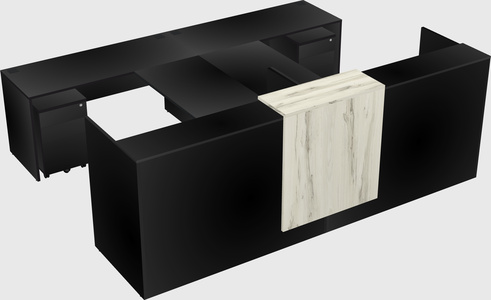 Shared u-shaped reception desks