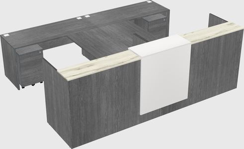 Shared u-shaped reception desks