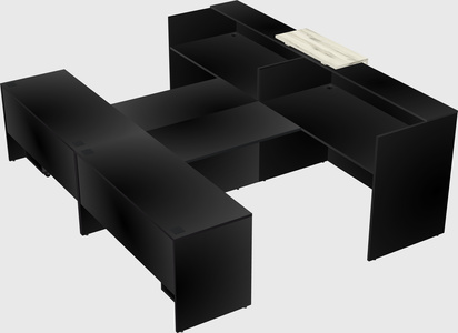 Shared u-shaped reception desks