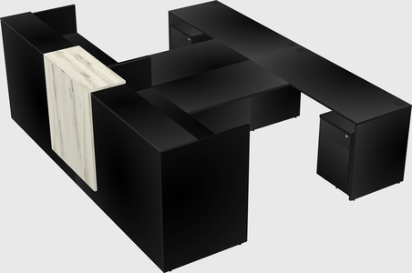 Shared u-shaped reception desks