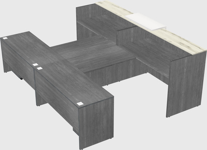 Shared u-shaped reception desks