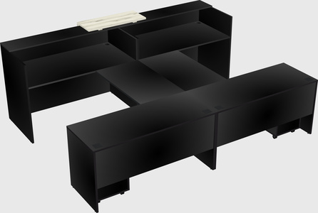 Shared u-shaped reception desks