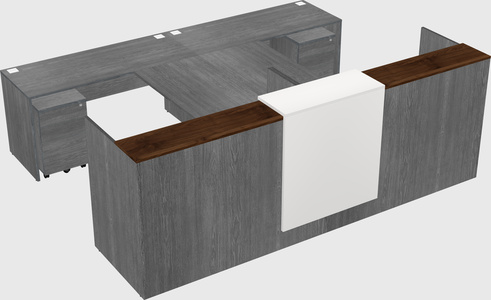 Shared u-shaped reception desks