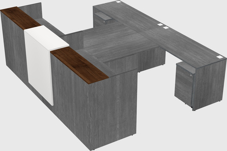 Shared u-shaped reception desks