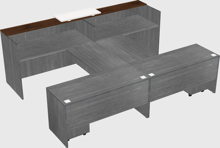 Shared u-shaped reception desks