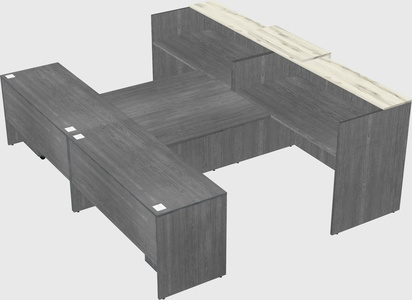 Shared u-shaped reception desks