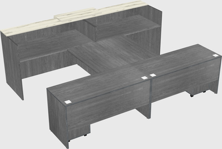 Shared u-shaped reception desks