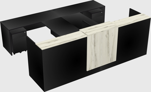 Shared u-shaped reception desks