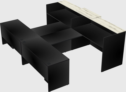 Shared u-shaped reception desks