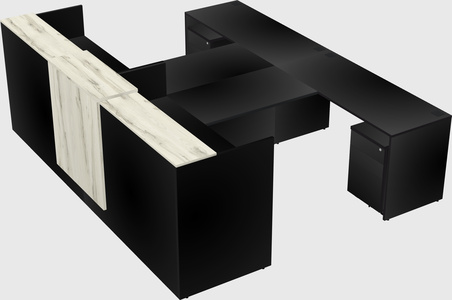 Shared u-shaped reception desks