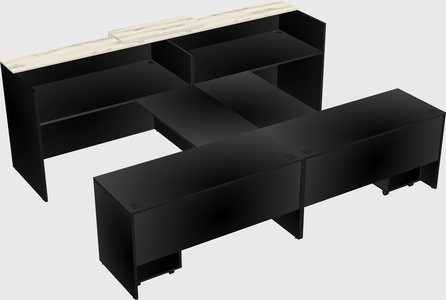 Shared u-shaped reception desks