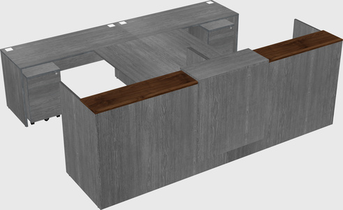Shared u-shaped reception desks