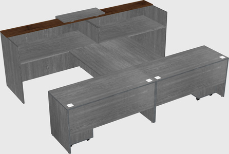 Shared u-shaped reception desks