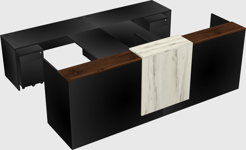 Shared u-shaped reception desks