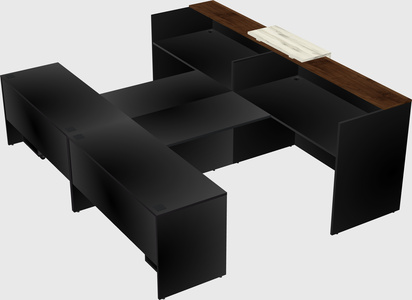 Shared u-shaped reception desks