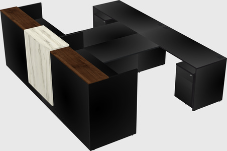 Shared u-shaped reception desks