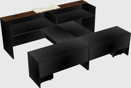Shared u-shaped reception desks