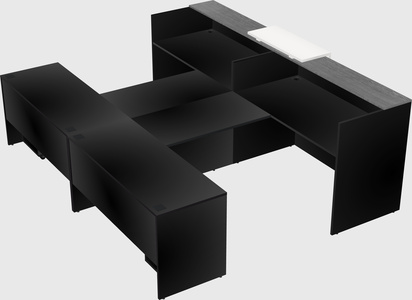 Shared u-shaped reception desks