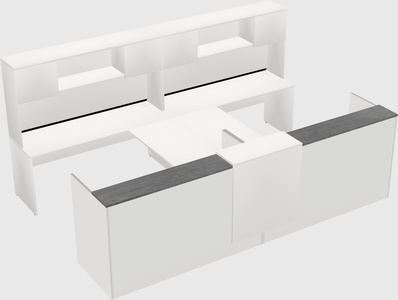 Shared u-shaped reception desks