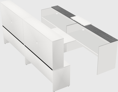 Shared u-shaped reception desks