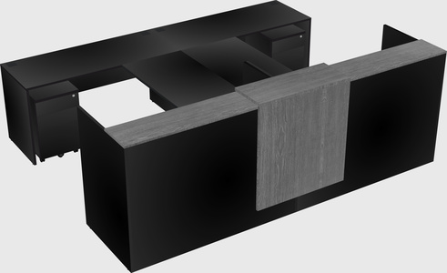 Shared u-shaped reception desks