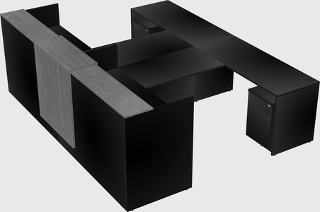 Shared u-shaped reception desks