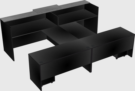 Shared u-shaped reception desks